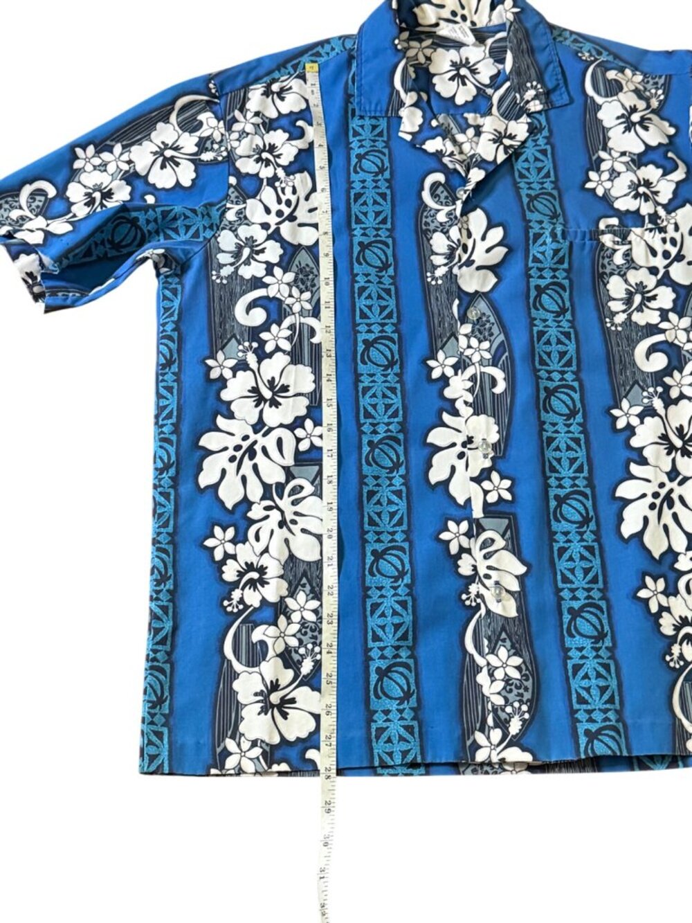 Mens Hawaiian Shirt Vintage Royal Creations Blue Floral Short Sleeve Shirt Large - Picture 8 of 16